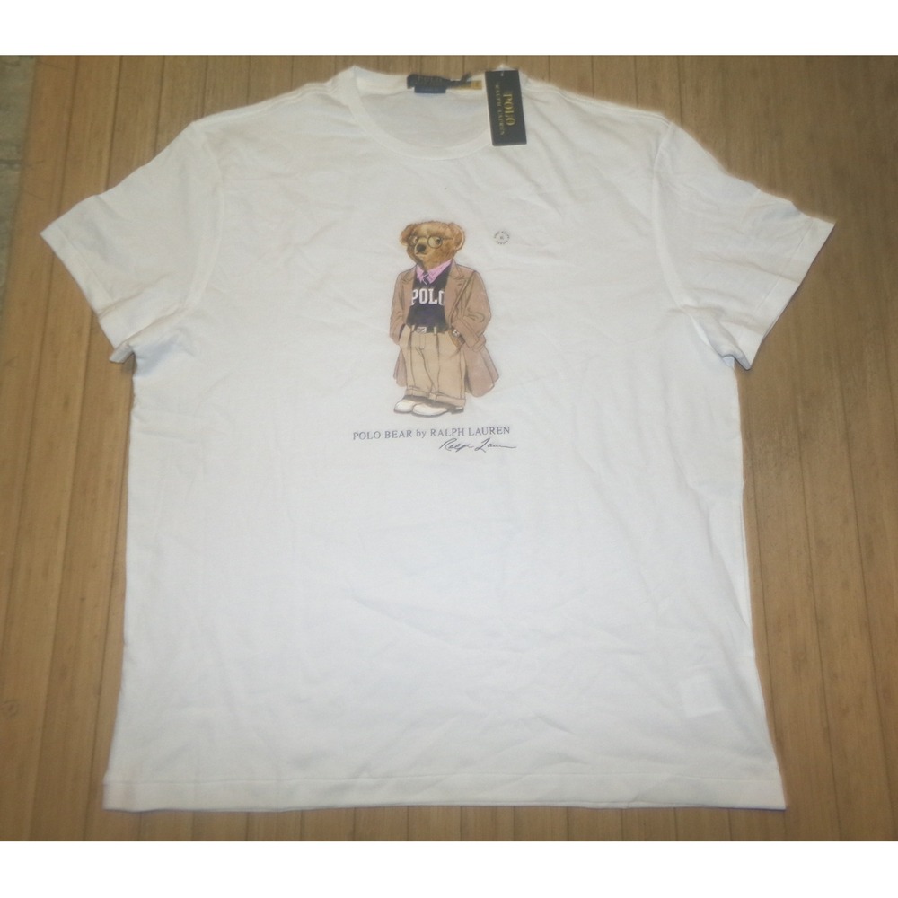 Polo Ralph Lauren Mens Polo Bear Graphic T-Shirt White Classic Fit XL NWT